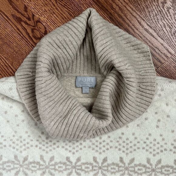 Pure Collection 100% Cashmere Turtleneck Sweater - Fair Isle (Sz 14/16) - Picture 5 of 12